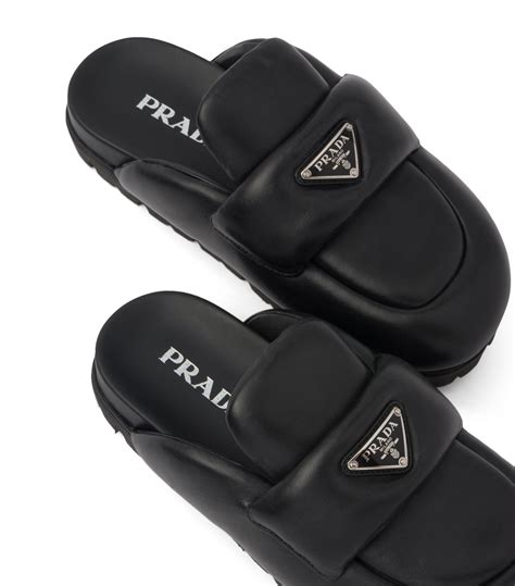 prada logo leather mules|designer prada mules sale.